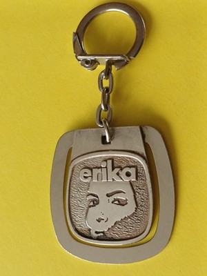 Vintage metal keychain: ERIKA ISOVER banknote holder