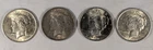 LOT OF 4 1922 P PEACE SILVER DOLLARS #2