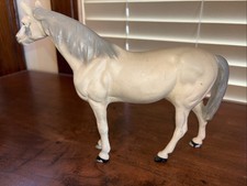 1950s Vintage Painted Cast Metal Horse -7.5" Tall, 10" Long
