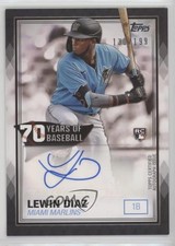 2021 Topps 70 Years of Baseball Series 2 Black /199 Lewin Diaz #70YA-LD Auto 3y4