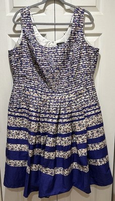 City Chic Floral Stripe Miss Ditsy Cocktail Party Dress Plus Size 18W/M NEW!