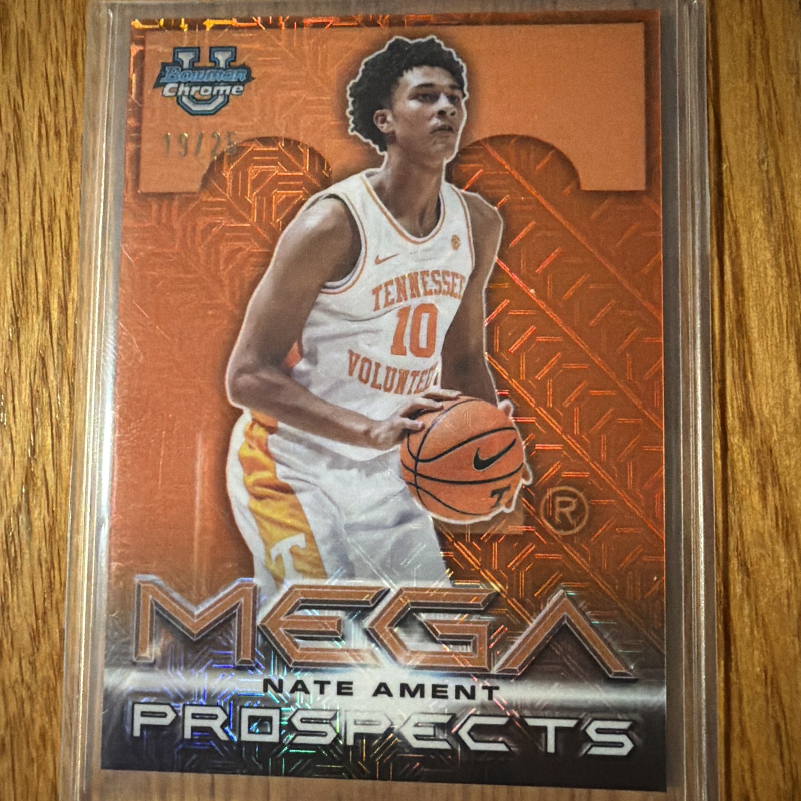 2025 Bowman Chrome Nate Ament Mega Prospects MP-10 Orange Mojo Refractor /25 SP