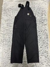 Carhartt Overalls Mens 30 Black Flame Resistant Duck Bib Quilt Lined FR 101626