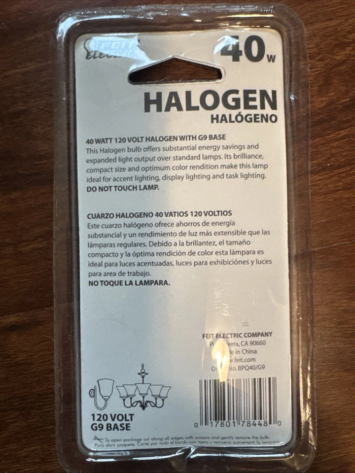 NEW Feit Electric 40 Watt Halogen LED Bulb G9 Base 120 Volt 3 Packages Sealed - Image 4 of 4