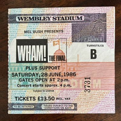 WHAM The Final - Wembley 28 June 1986 - Collectable Ticket Stub . Superb