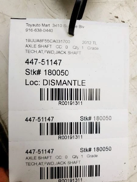 14 15 16 17 ACURA RLX Axle Shaft Front FWD Jackshaft 44500-STXA10 Foto 4 de 4