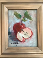 Original Framed Impressionism Applies Oil Painting Artist Signed