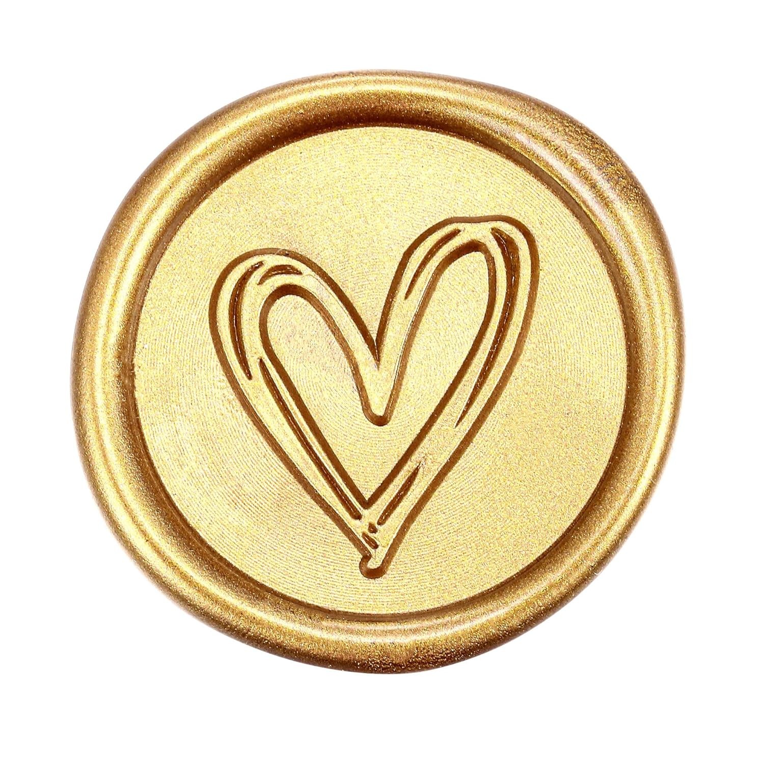 Heart Wax Seal Stamp, Yoption Vintage Brass Head Wooden Handle Sealing 