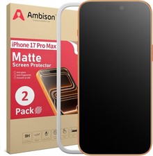 2 Pack Matte Screen Protector for iPhone 17 Pro Max, Anti Glare Anti Fingerpri