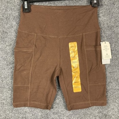 Hippie Rose Juniors Size Small Dark Chocolate Brown Cell-Pocket Bike Shorts NWT