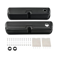 Full Finned Tall Black Aluminum Valve Covers For Small Block Ford Sbf 302 351w