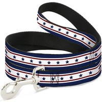 Dog Leash 6-FEET Americana Stars & Stripes 6 Blue/White/Red (Us Import)