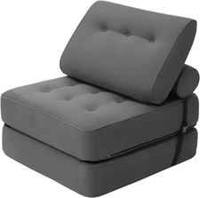 Folding Sofa Bed Convertible Sleeper Chair with Pillow Foldable Mattress with Ba