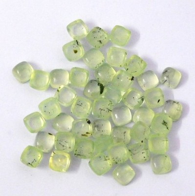 6mm Prehanite Natural Cushion Cabochon Loose Gemstone