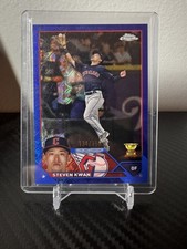 2023 Topps Chrome Logofractor Steven Kwan Blue /150