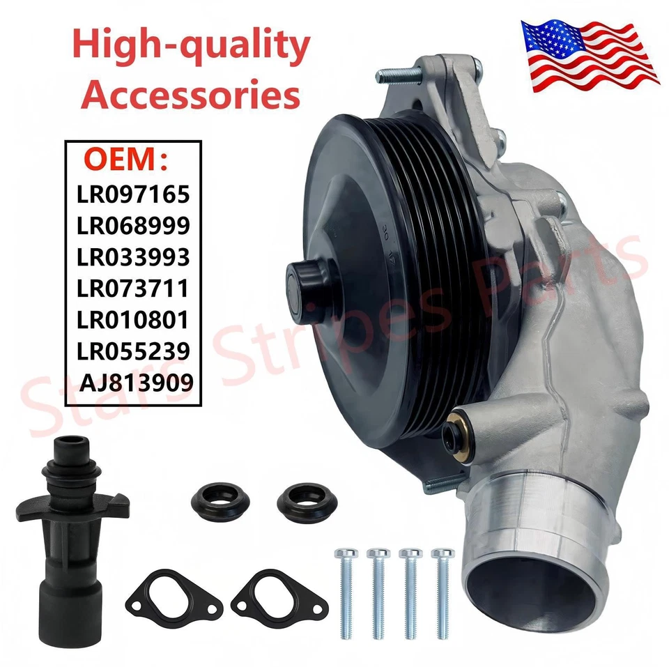 Water Pump For Range Rover Land Sport Velar Jaguar F-Pace XF LR4 XJ XFR F-Type - Image 3 of 4