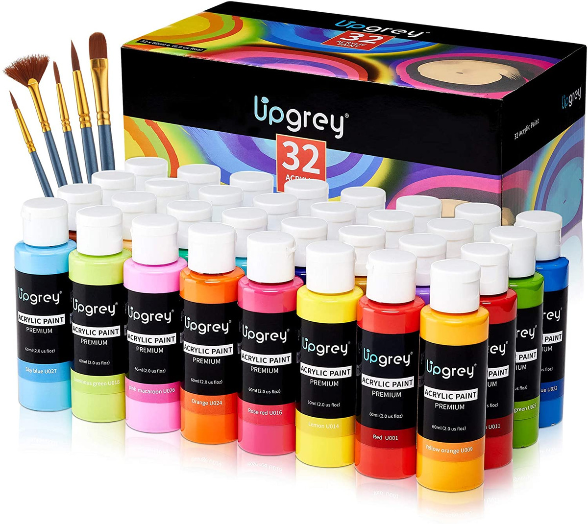 Acrylic Paint Set, Art Paints (2Fl Oz/60Ml ) Crafts Acrylic Paint for Kids  and A