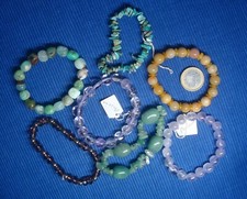 B26D Lot Neuf Bracelet Pierre Naturelle Fluorine Aventurine Turquoise Agate