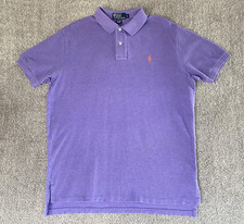 Polo Ralph Lauren Men's Polo Shirt Purple Short Sleeve Orange Pony Size Large