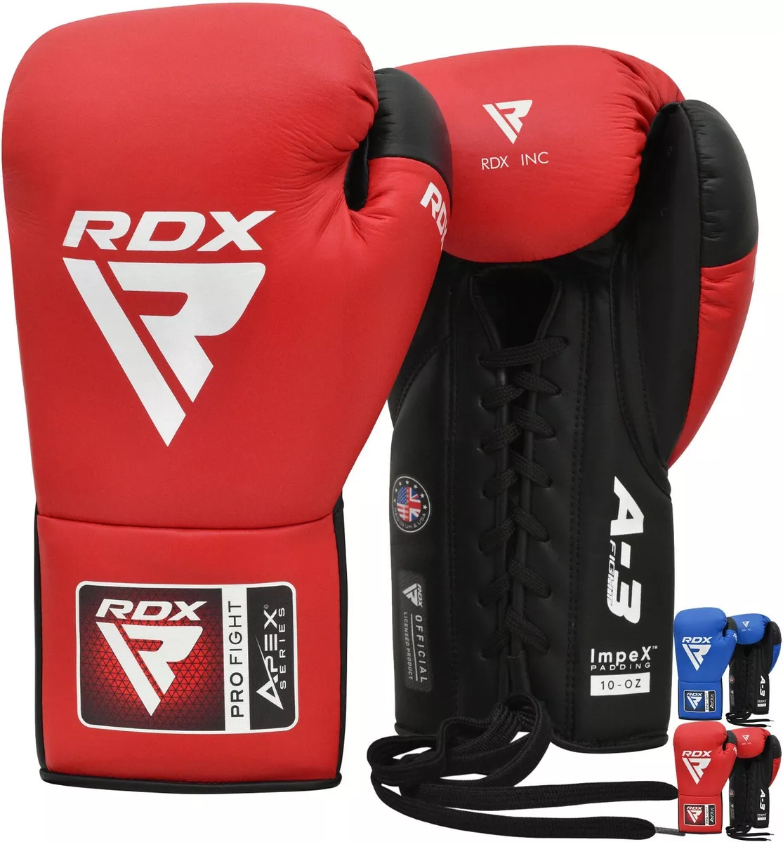 Boxing MMA Gloves by RDX, Lace-Up Fighter Gloves, Custom Boxing