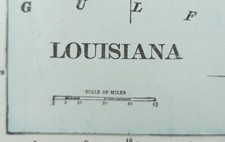 Vintage 1901 LOUISIANA Map 11x14 Old Antique ...