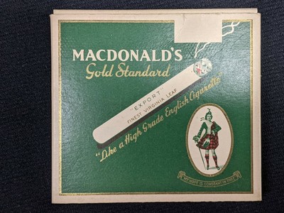 Vintage MACDONALD'S GOLD STANDARD Cigarette Cardboard Box Pack Empty