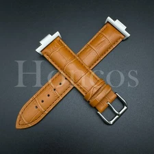 L/Brown Genuine Leather Alligator Watch Strap Fits for Tissot PRX Clasp Adapter