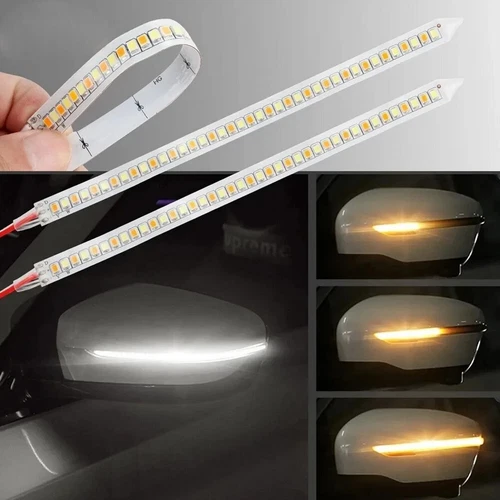 2PCS 14/18cm LED Car Side Mirror Lamp Strip Turn Signal Indicator -Dynamic Light - Bild 4 von 22