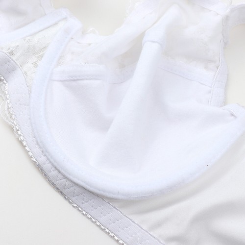 Women's Underwired Non Padded Bra Embroidery Lace Minimiser Full Coverage Bras - Picture 26 of 50