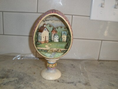JIM SHORE SMALL TOWN BIG BLESSINGS 2007545 EGG FIGURE