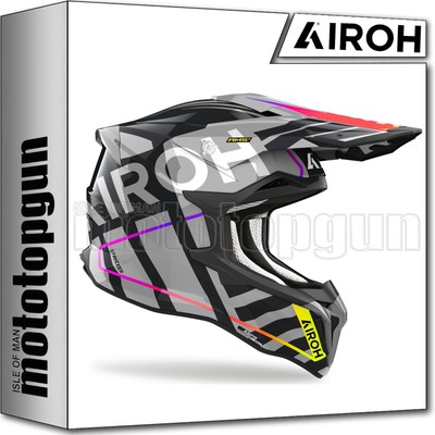 AIROH HELMET CROSS MOTORBIKE STB98 STRYCKER BRAVE GREY GLOSS SZ. XXL