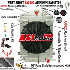 3 Row Alu Radiator+Shroud Fan+Relay For 1932 32 Ford Hi Boy Street Rod Rat Rod