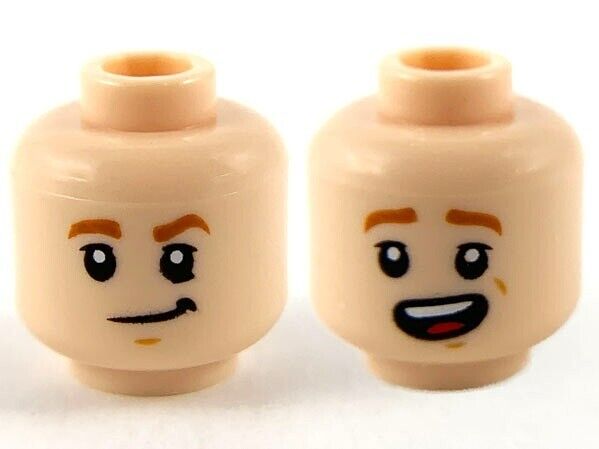 LEGO Light Nougat Minifig Head Child Dark Orange Eyebrows Grin/Open Smile D167