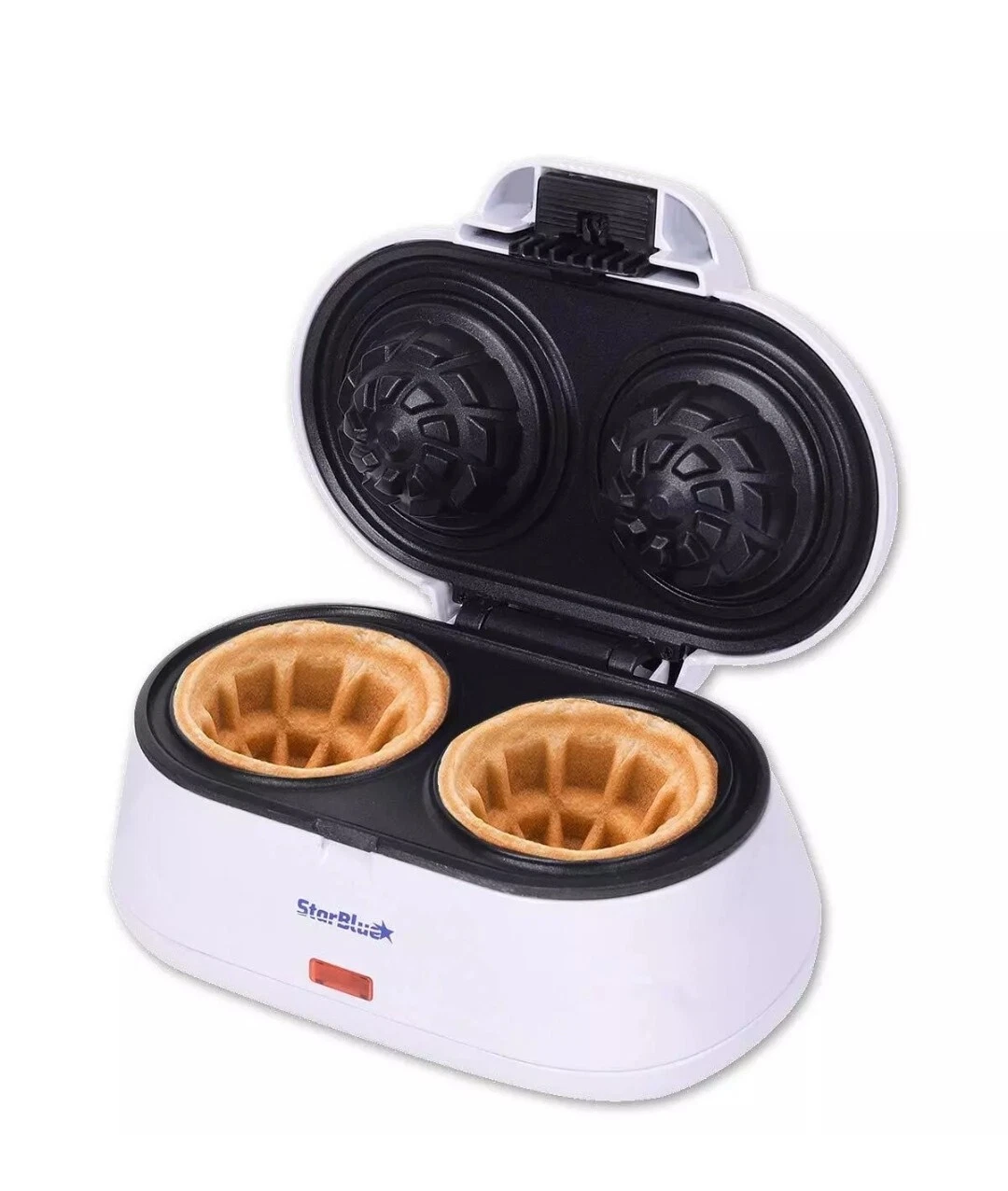 StarBlue Double Waffle Bowl Maker White SB-SW2238D 110V 2 Waffles Cups 1200W NEW