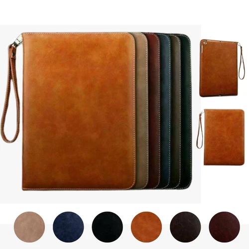 Genuine Leather iPad Shockproof Case Cover A16 11/10/9th Gen Air 13, Pro 12.9