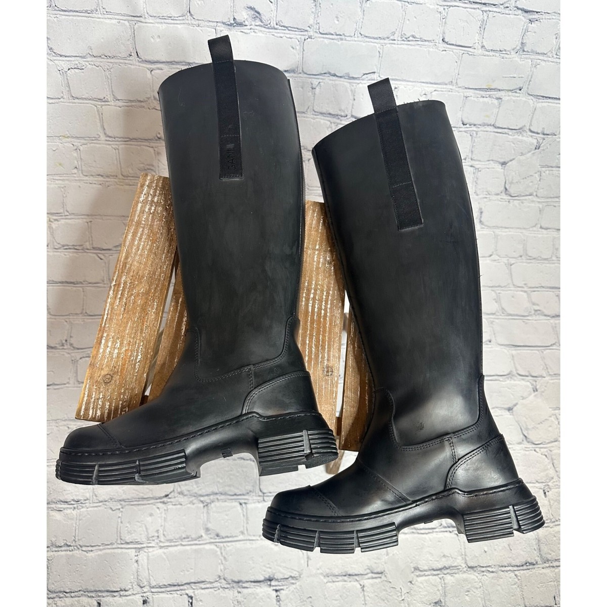 GANNI Country Knee-High Slip-Onブーツ Ganni Country Boots | eBay