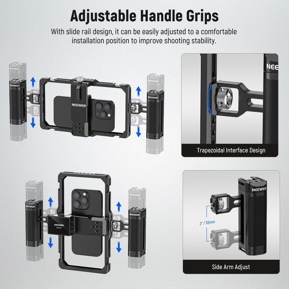 NEEWER Upgraded Phone Rig Vlogging Kit Video Stabilizer&Dual Handle for ...