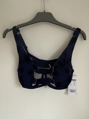 Chantal Thomass bra, 34D Blue padded Bow Front Plunge Bra brand new with tags