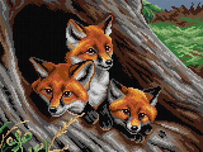 Orchidea Needlepoint canvas for halfstitch without yarn after Samuel John Car...
