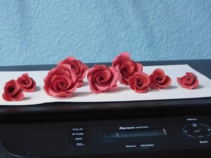lot of polymer clay roses red large sizes