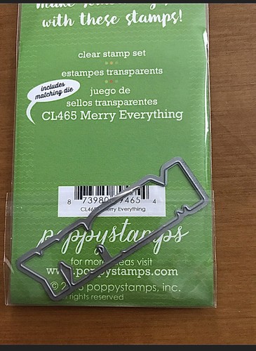 Poppystamps clear stamp set with die Merry Everything Xmas Holidays - Picture 4 of 4