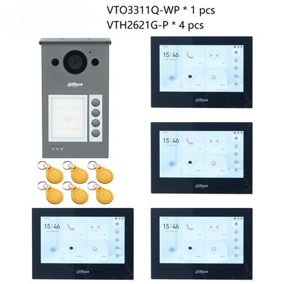 Multi-Language IP Video Intercom KIT,Door Bell 1, 2, 3 ,4 Buttons Are Adjustable