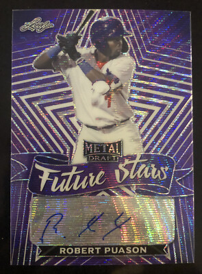2021 Leaf Metal Draft ROBERT PUASON Future Stars Rookie AUTO Purple #d 3/15! A S