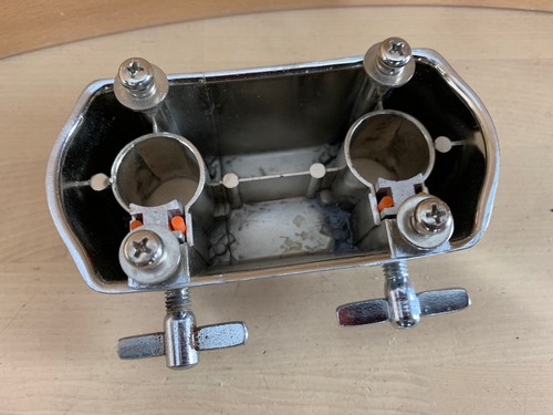 Double Rack Tom Arm Holder Post Mount Bracket for Bass Drum 90s Vtg Import Part - Picture 5 of 7