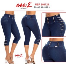 ENE2 JEANS COLOMBIANOS COLOMBIAN PUSH UP JEANS LEVANTA COLA BUTT LIFT BLUE SZ3