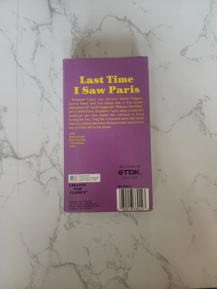 LAST TIME I SAW PARIS VHS Tape, COMPLETE/TESTED SEE PHOTOS (VHS72) Foto 2 de 4