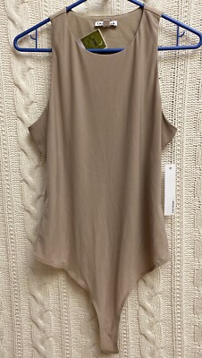 NWT Lily Star Nude Tank Bodysuit L Lagenlook Layering Neutral