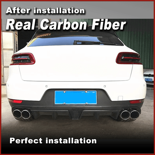 Fit For Porsche Macan 2014-20 REAL Carbon Fiber Rear Bumper Diffuser Lip Spoiler - Picture 3 of 8