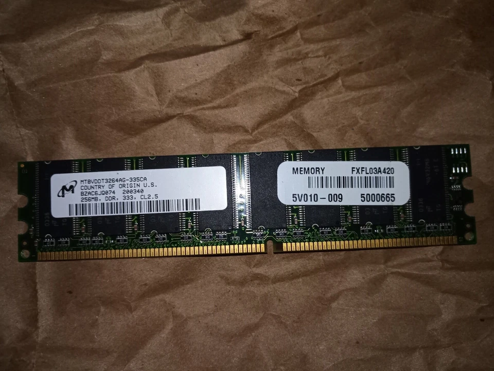 MT8VDDT3264AG-335CA Micron 256MB PC2700 DDR-333MHz CL2.5 - Image 3 of 4