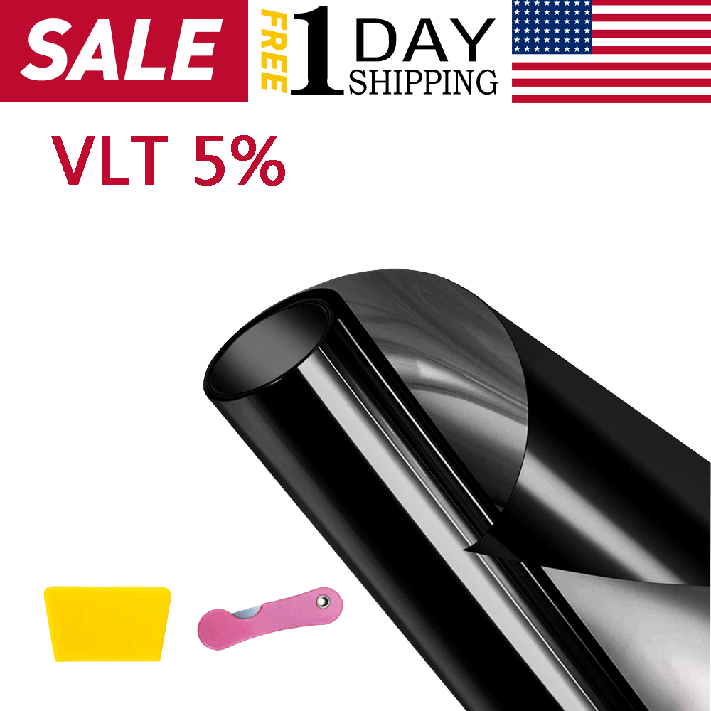 Fensterfolie Für Büro Und Auto VLT 50% Uncut Roll 39"x50FT Window Tint Film Charcoal Black Car Roll Film